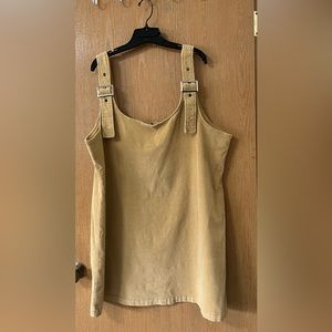 Cute corduroy jumper dress with adjustable straps.